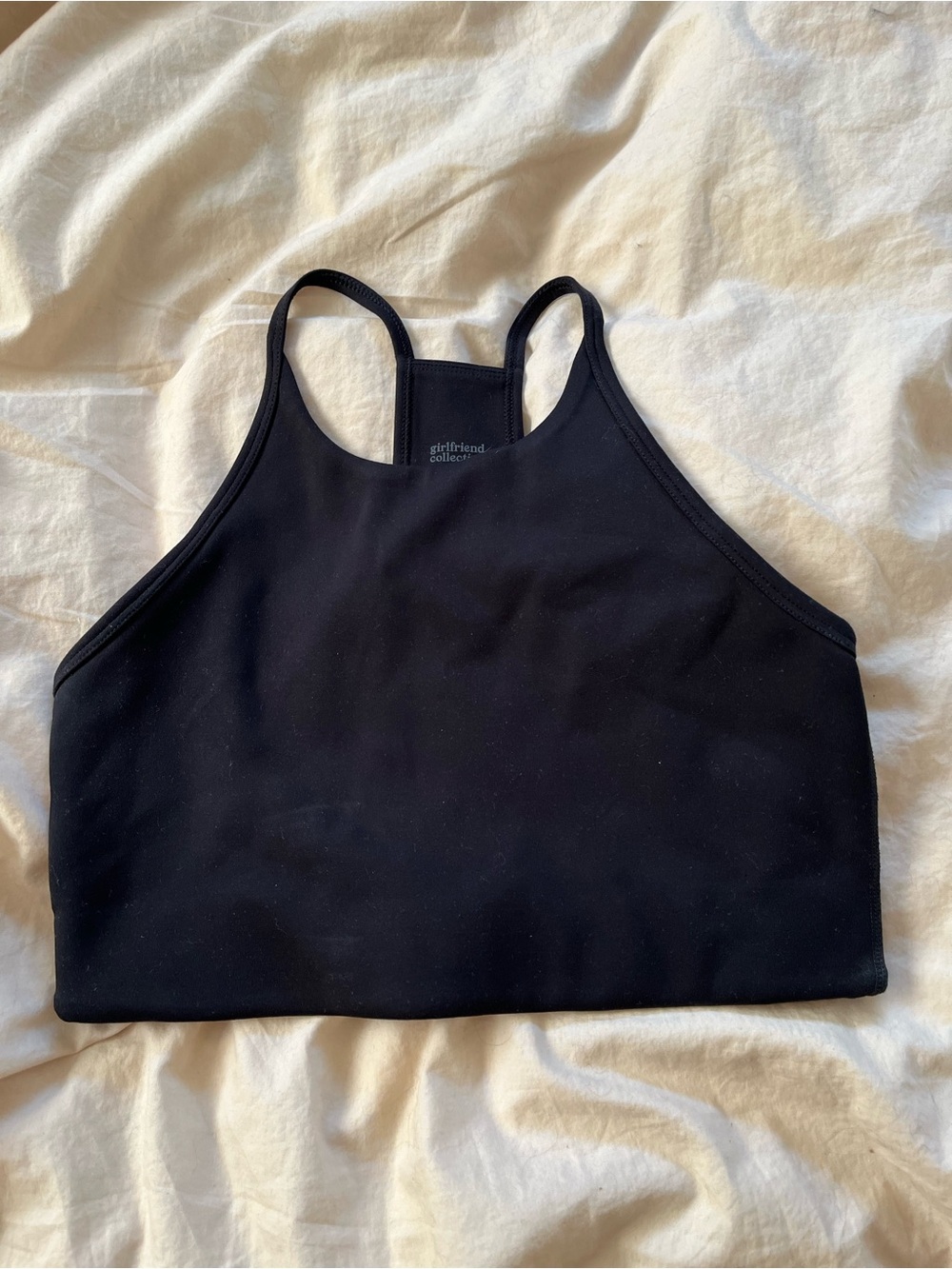 Girlfriend Collective Black High-Neck Sports Bra - Small